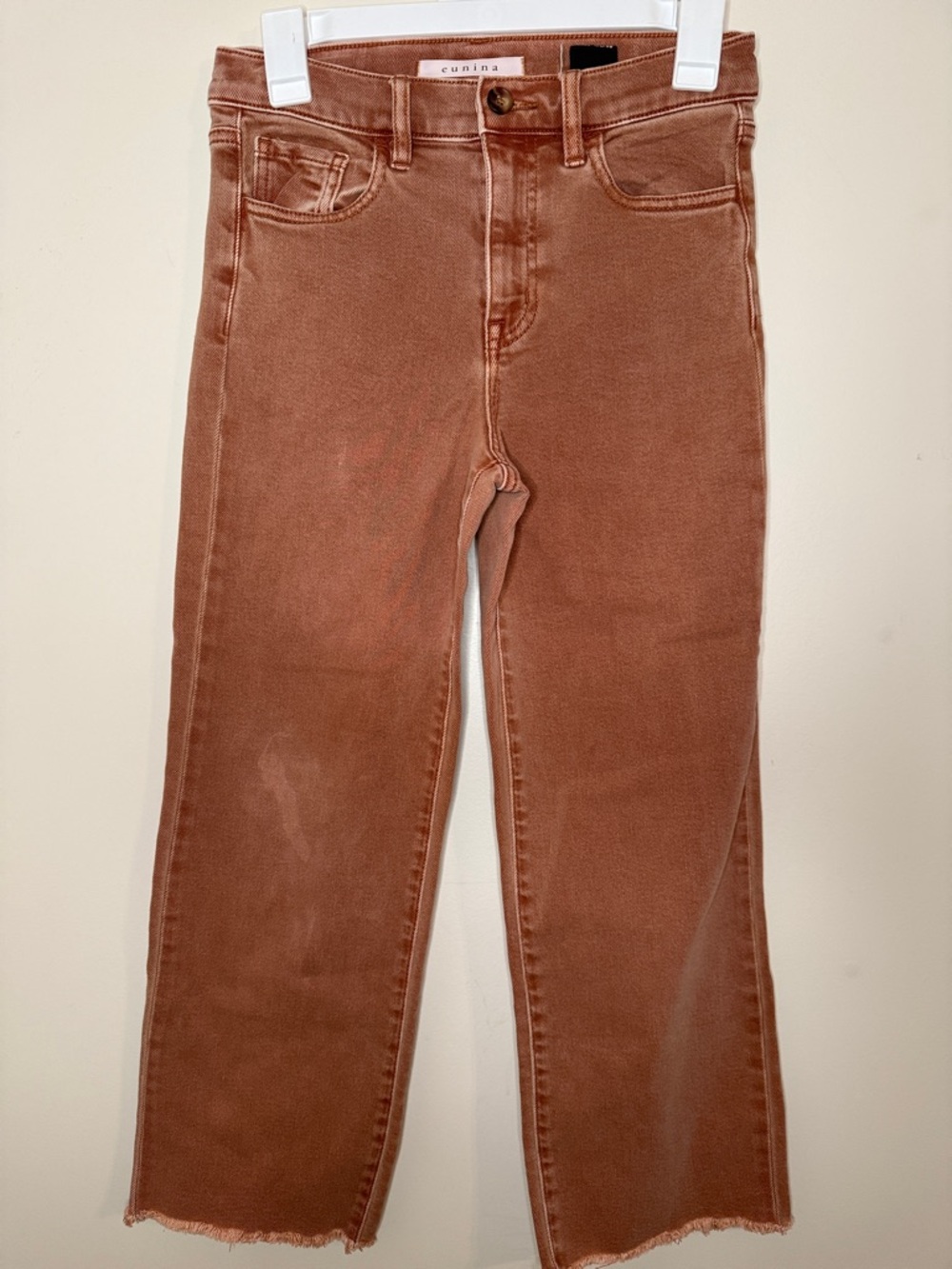 Cunina Straight-Leg Jeans in Rust Brown
